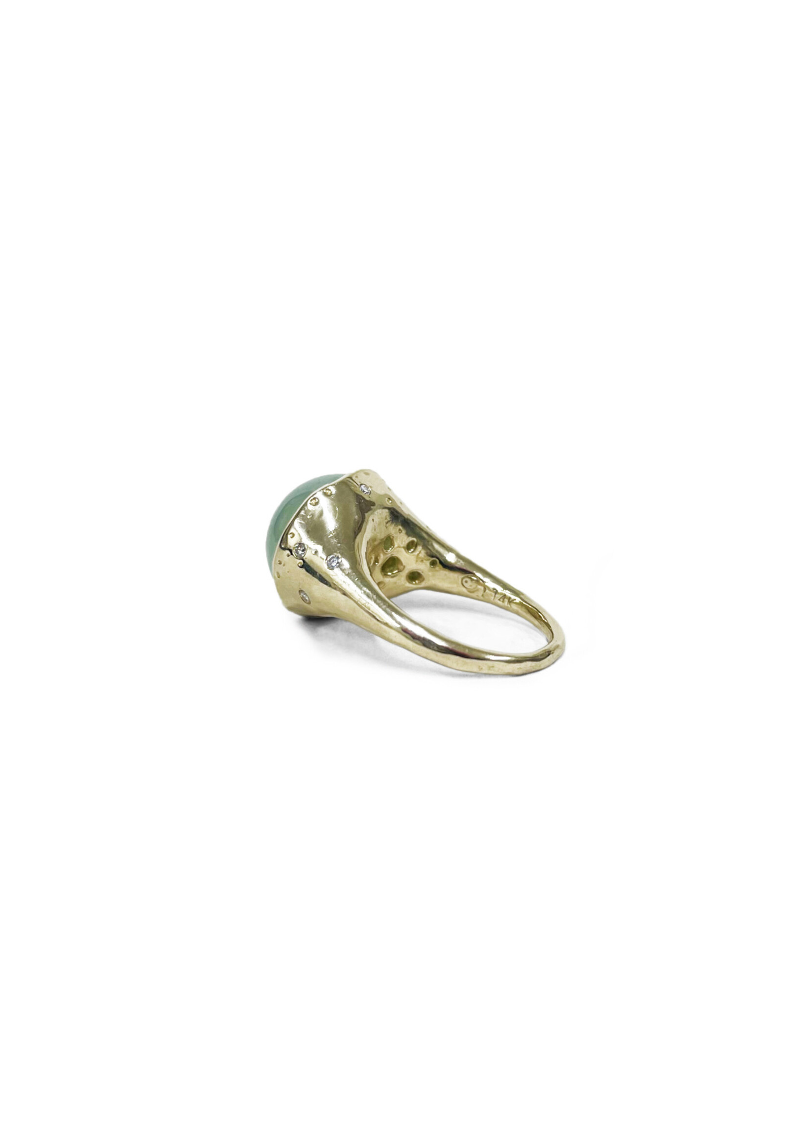 Alex Hossick Chalcedony & Diamonds Gold Ring