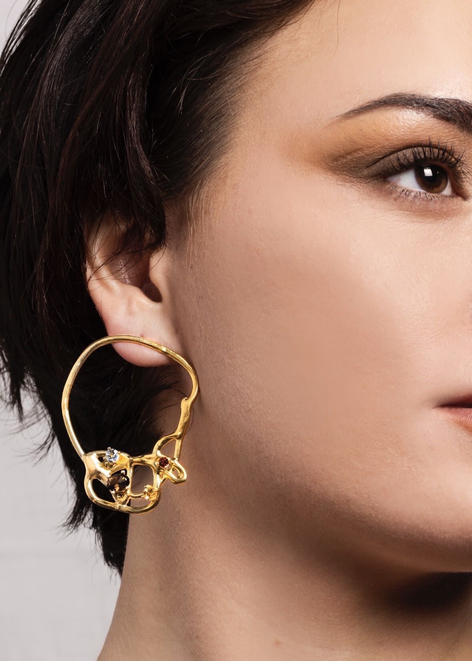 Sydnie Wainland Gold Confetti Abstract Earrings