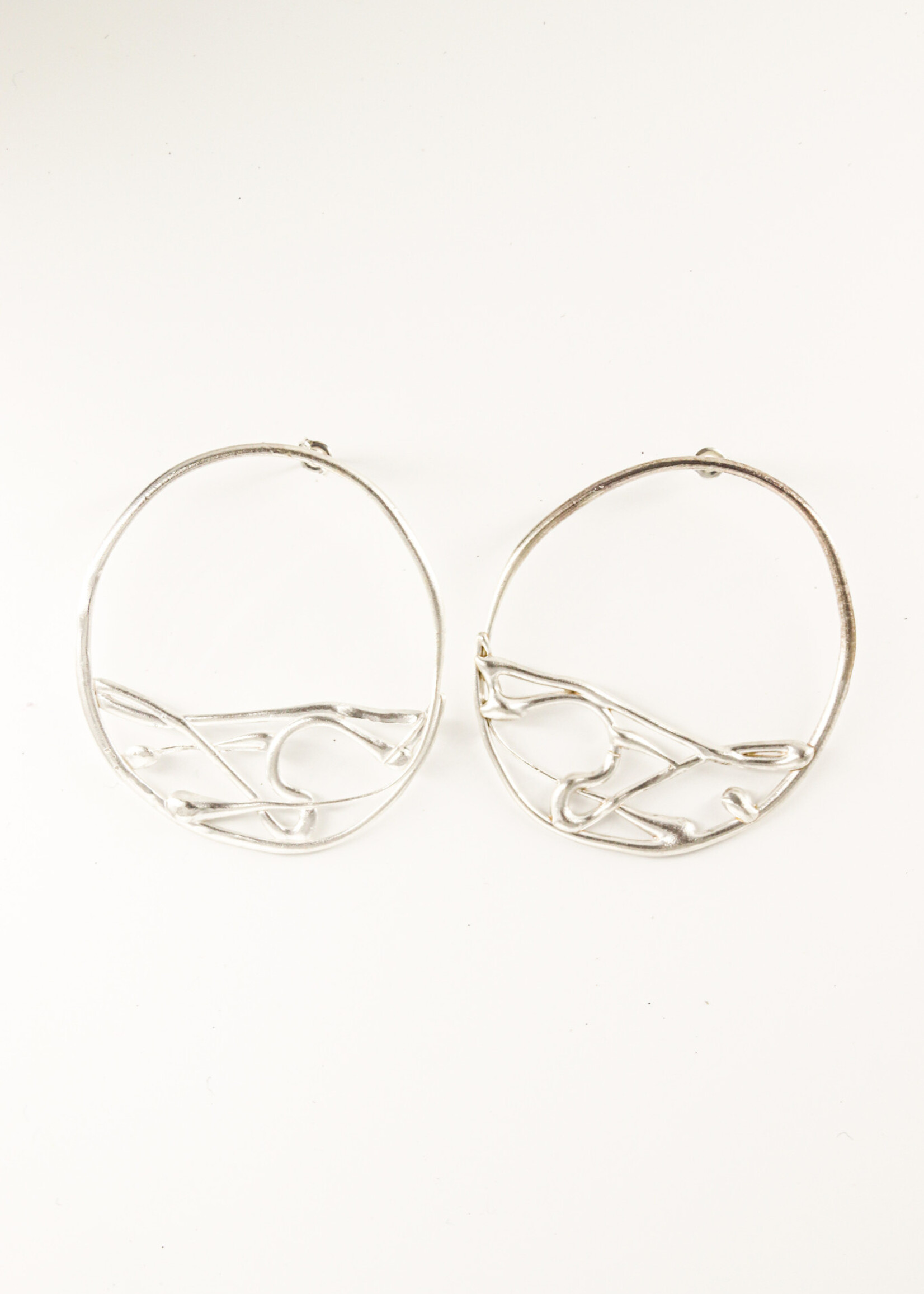 Sydnie Wainland Silver Hydro Hoop Earrings