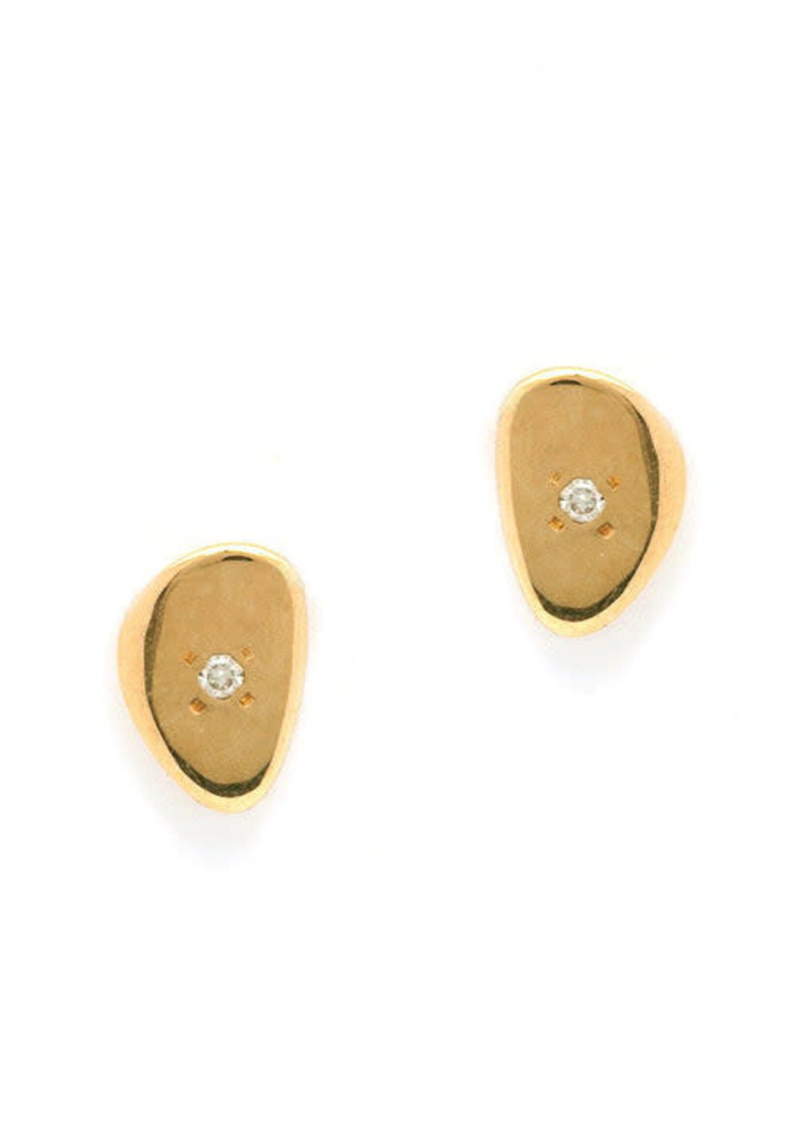 Hayley Schlesinger Shiny Pebble Stud Earrings