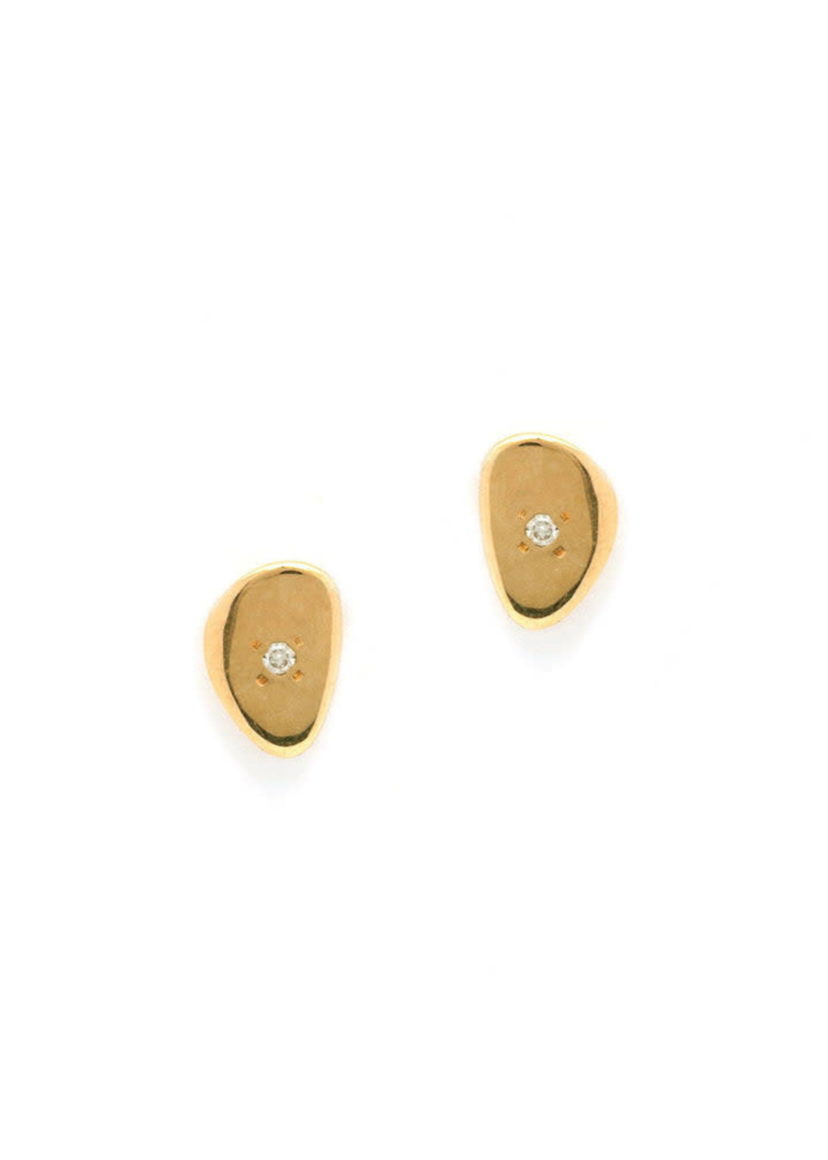 Hayley Schlesinger Shiny Pebble Stud Earrings