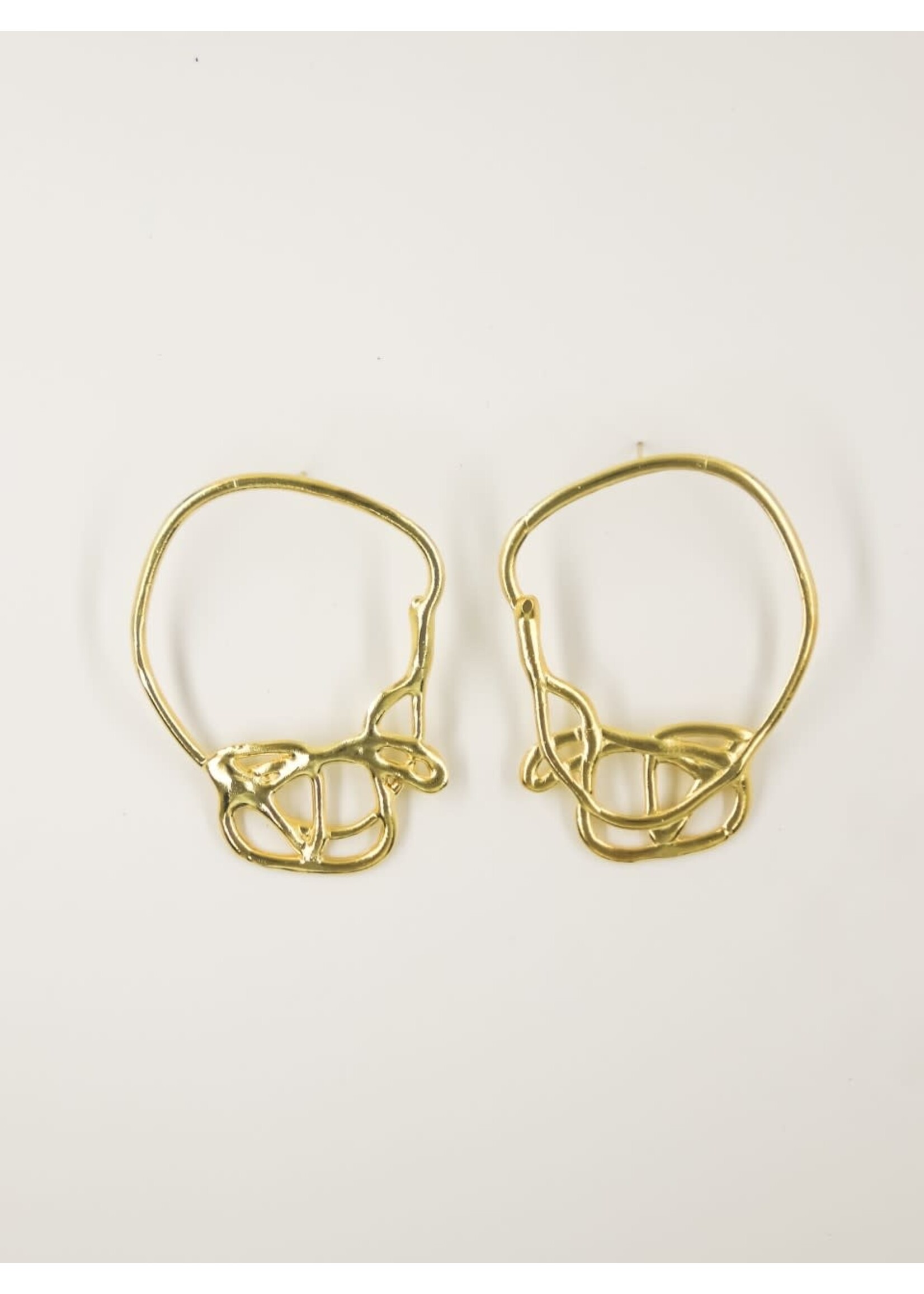 Sydnie Wainland Gold Hydro Abstract Earrings