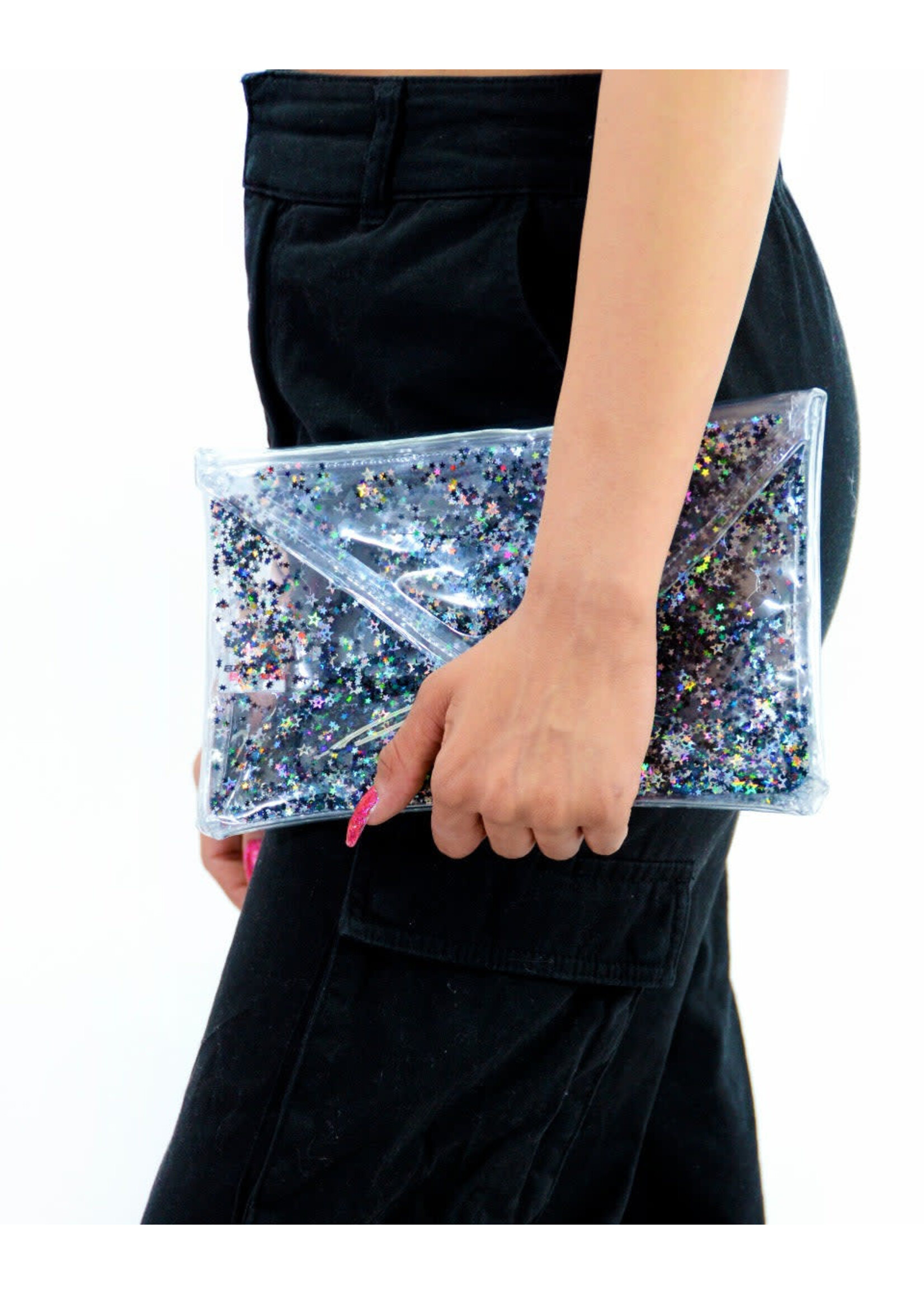 Mariah Hodges Liquid Glitter Fold Over Clutch