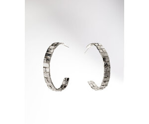 Sydnie Wainland Large Silver Double Woven Hoops | shopSCAD