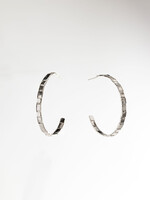 Sydnie Wainland Large Silver Single Woven Hoops