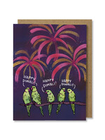 Krishna Chavda Diwali Parrots Card