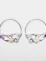 Sydnie Wainland Silver Confetti Hoop Earrings