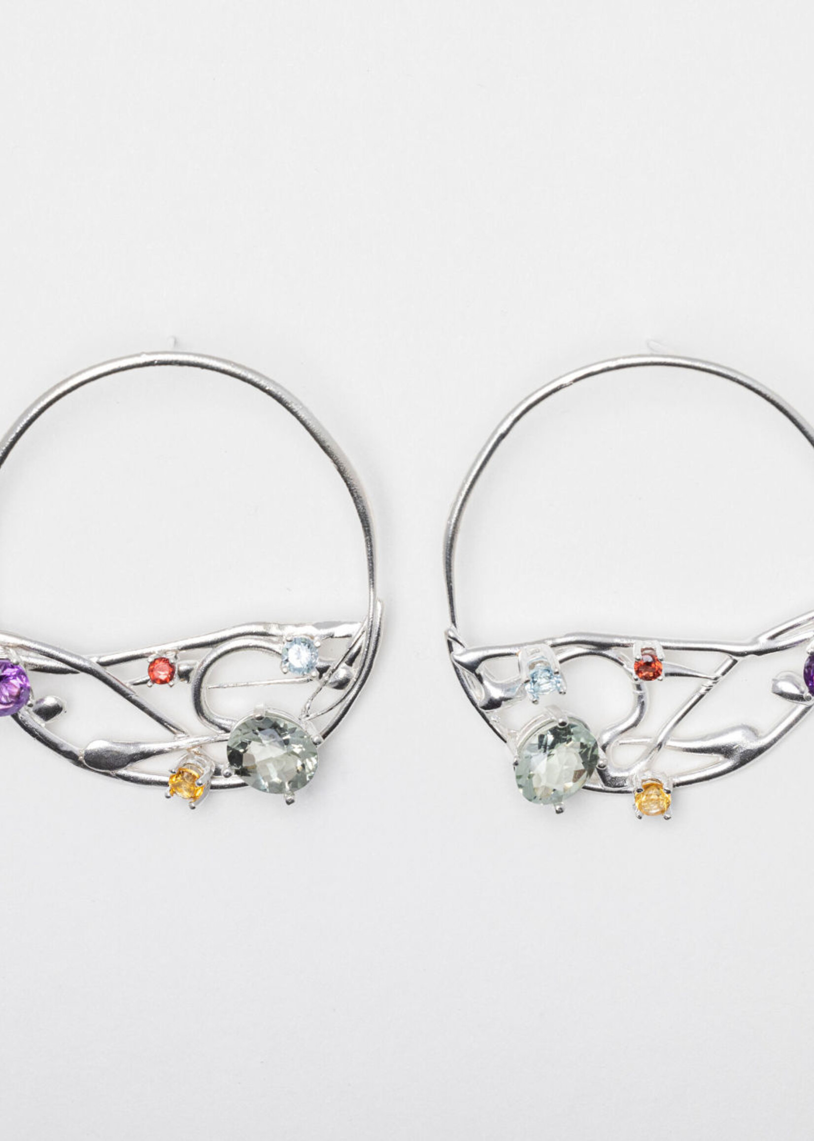 Sydnie Wainland Silver Confetti Hoop Earrings