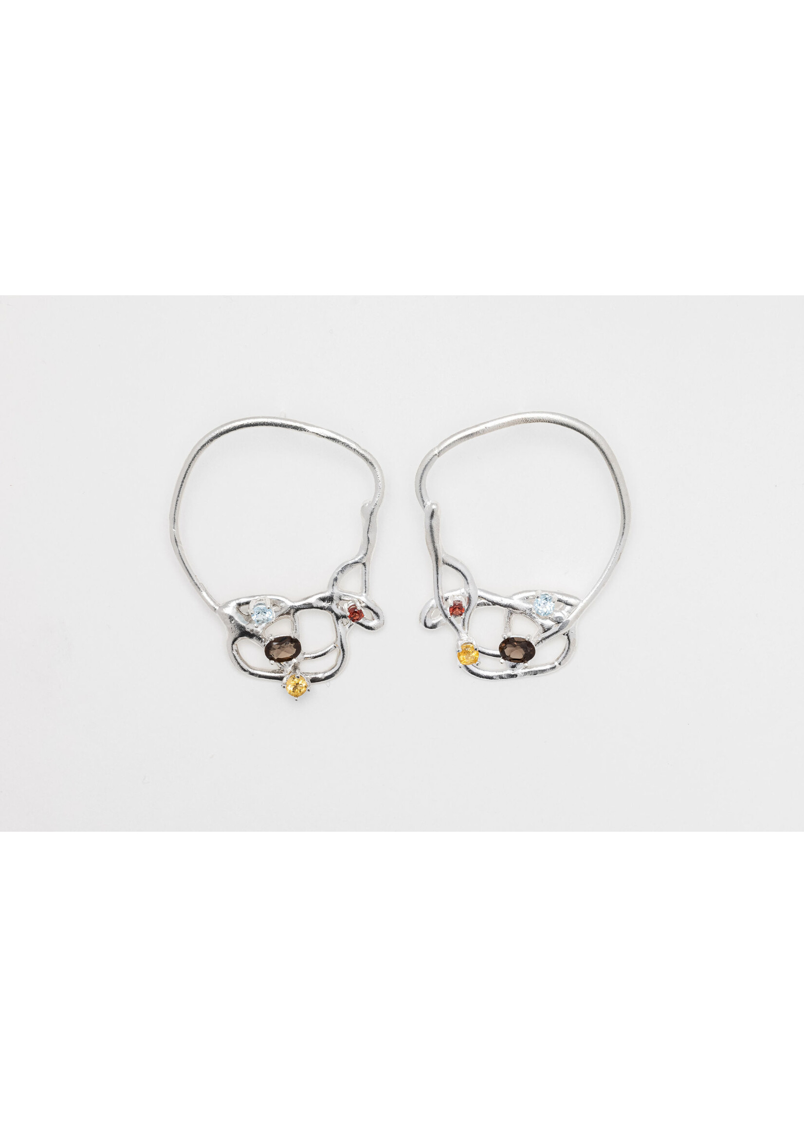 Sydnie Wainland Silver Confetti Abstract Earrings