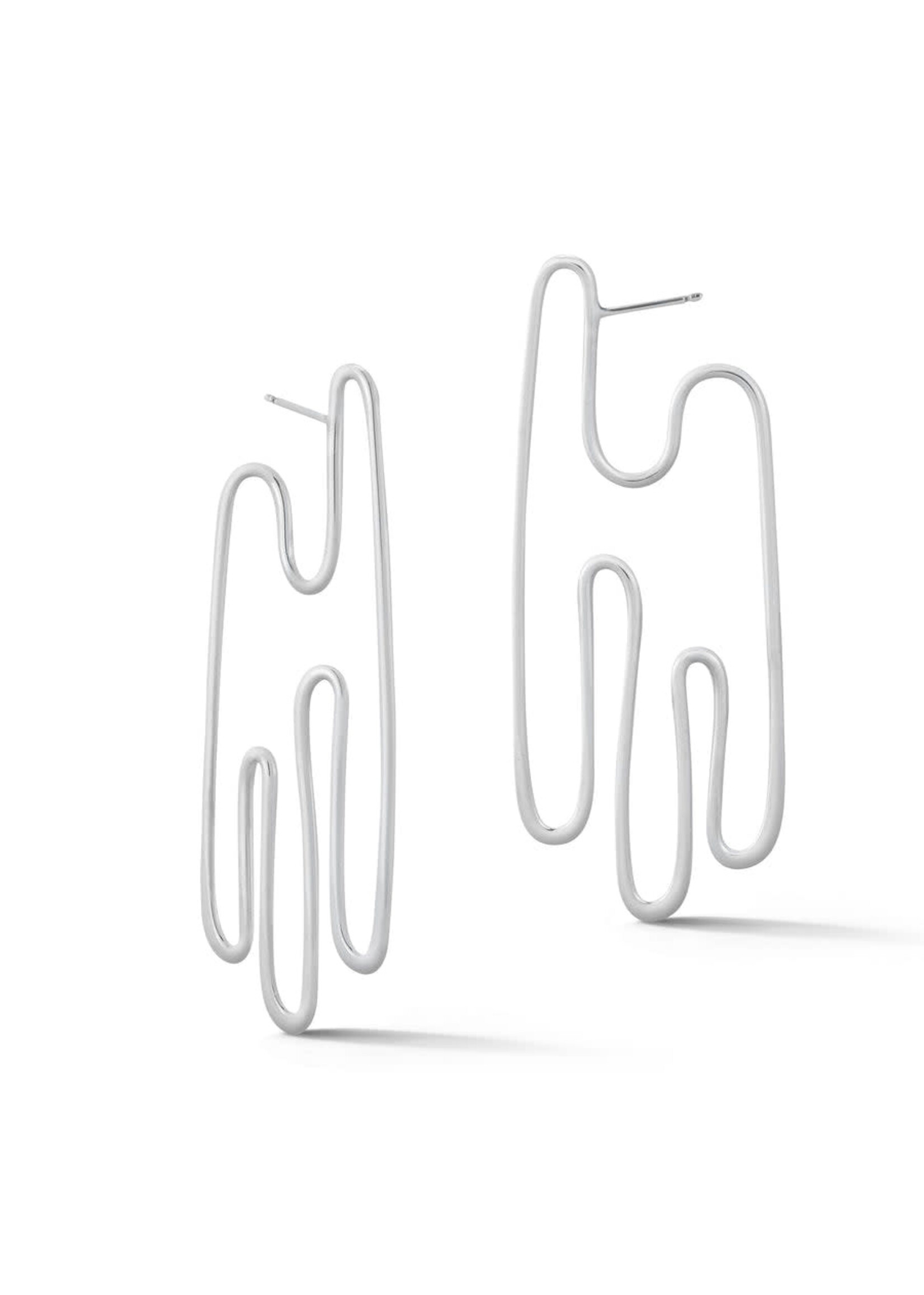 Mia Hebib Silver Peaks And Valleys Earrings