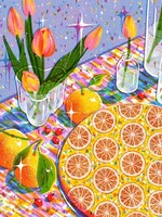 Fangyu Ma Orange Pie - Still Life Drawing Print