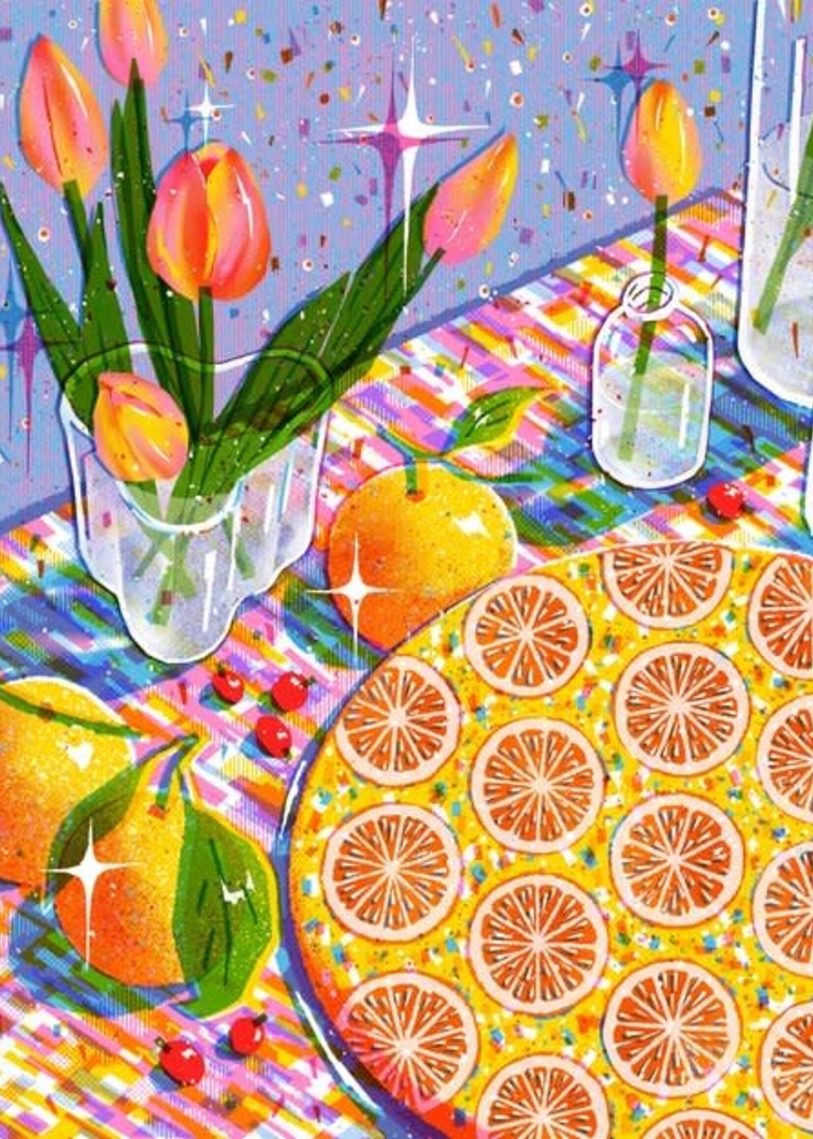 Fangyu Ma Orange Pie - Still Life Drawing Print