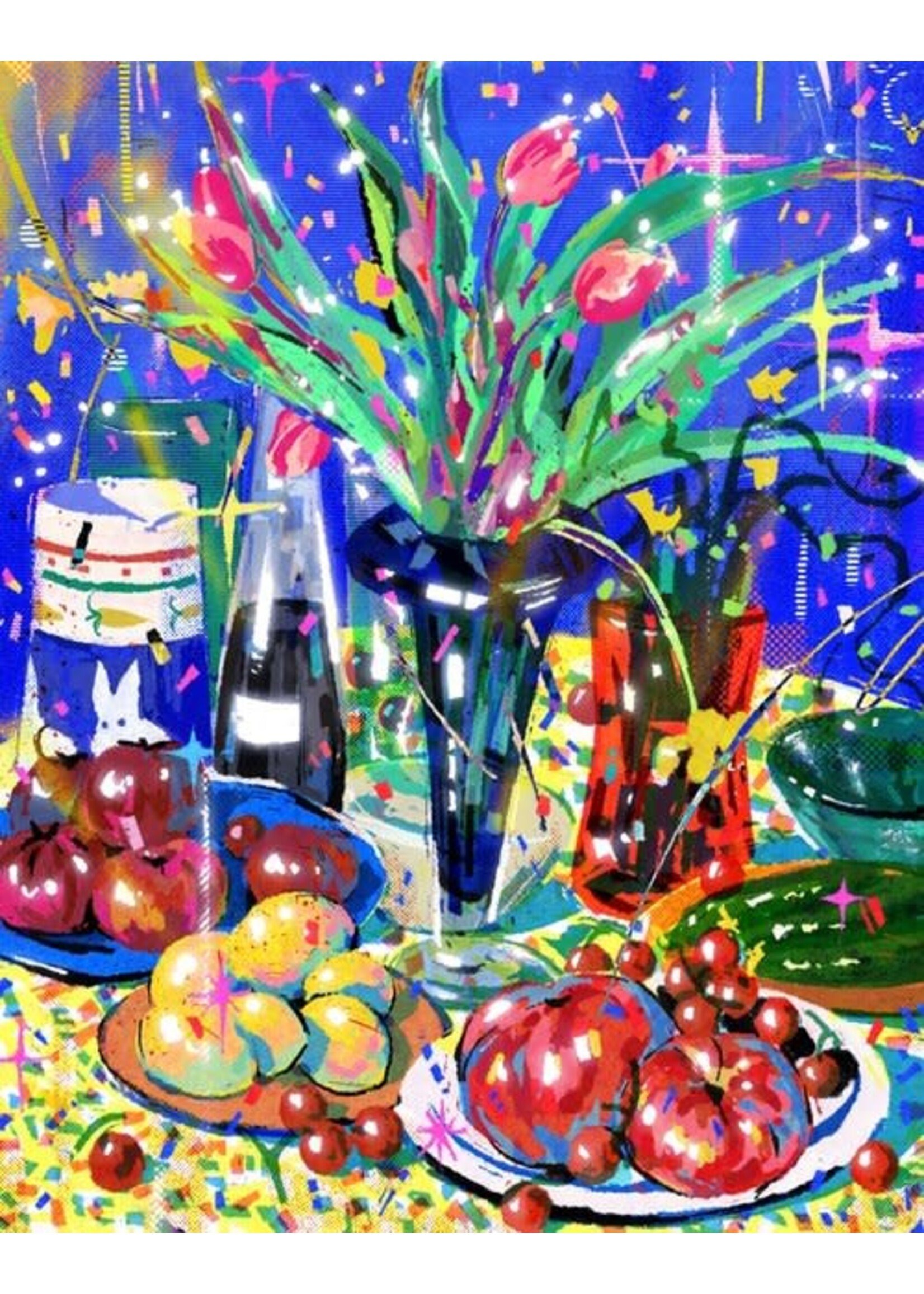 Fangyu Ma Tulips - Still Life Drawing Print