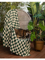 Anne Gates Green Checkered Throw
