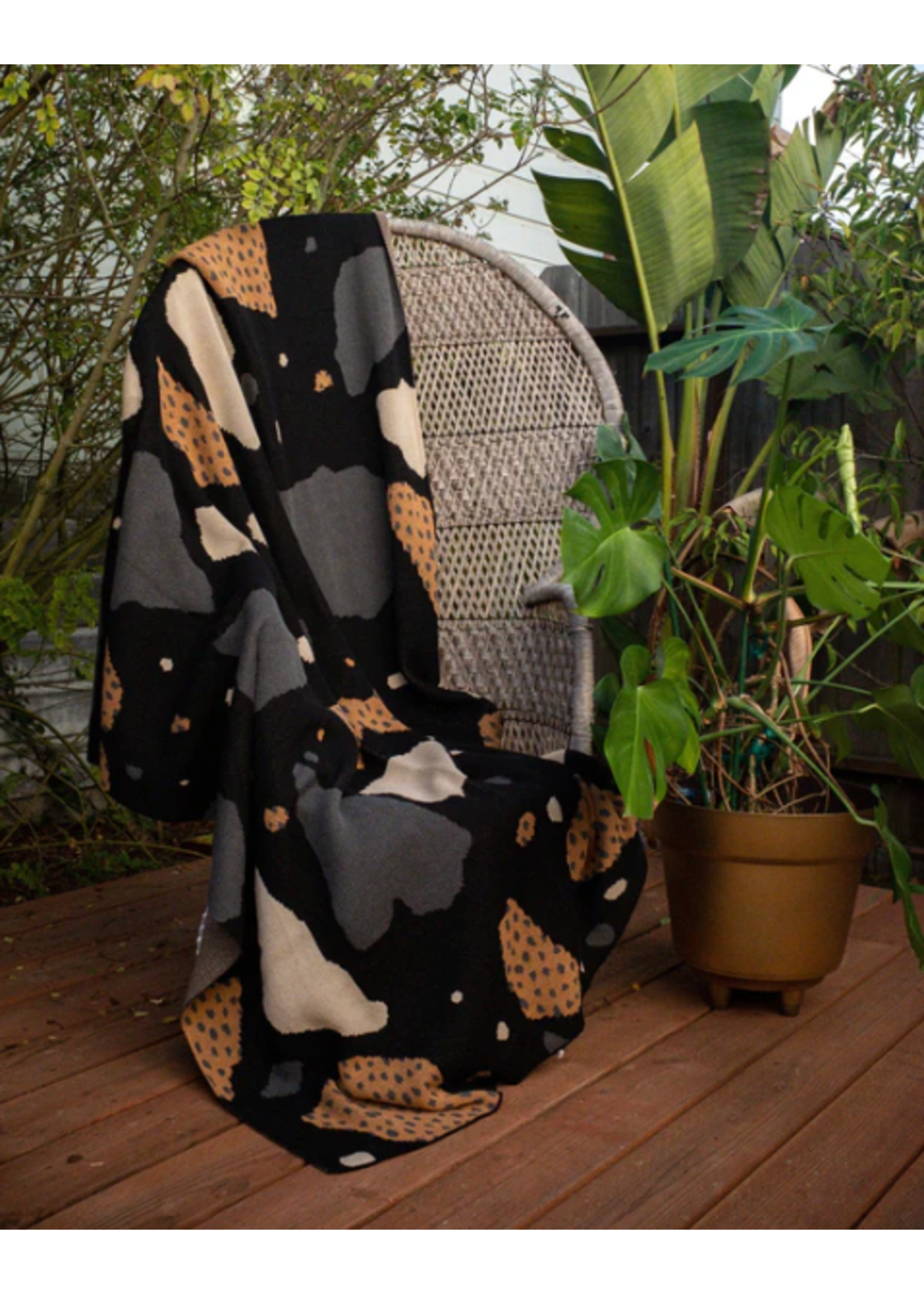 Anne Gates Charcoal Terrazzo Throw