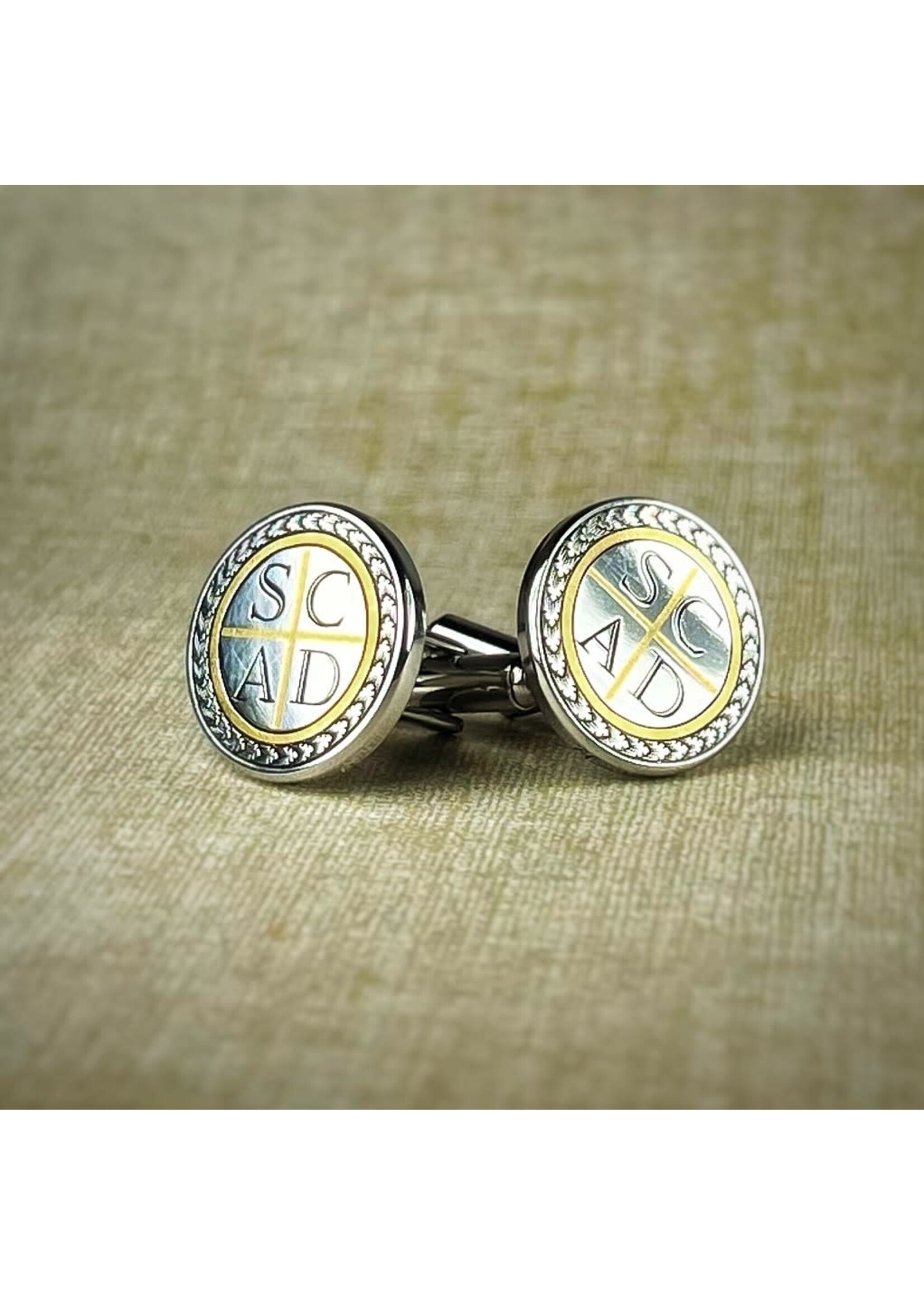 Raymond Miles Hand Engraved 24k SCAD Cufflinks