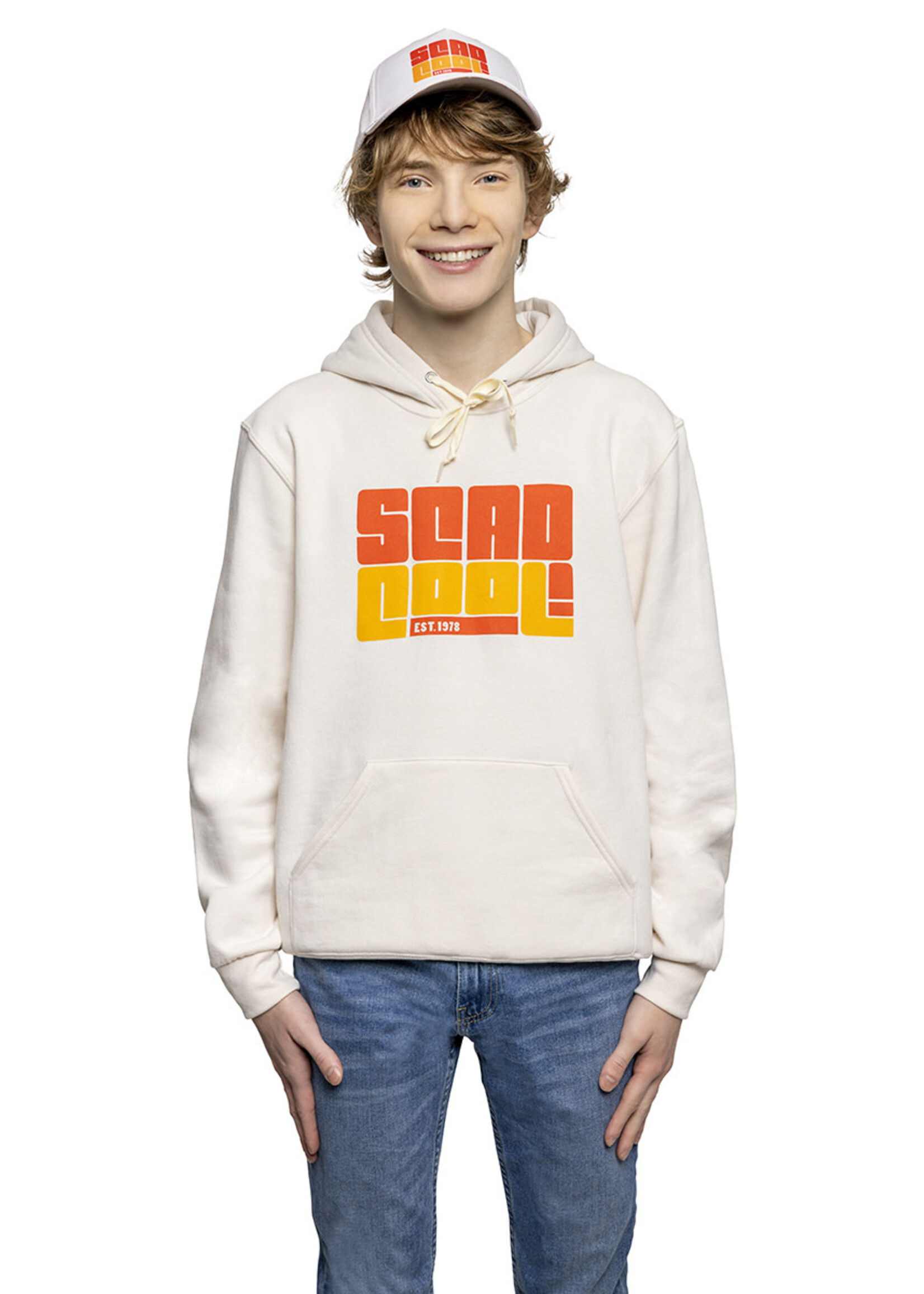 SCAD SCAD Cool Stacked, Hooded Sweatshirt, Cream