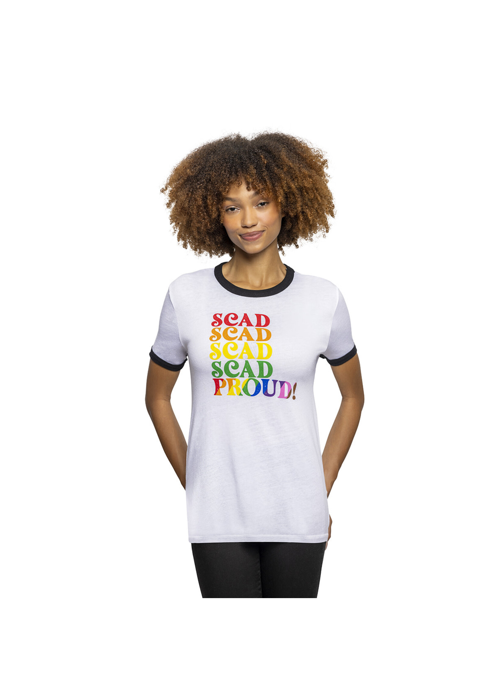 SCAD Proud Ringer T-shirt Black/White