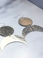 Mary Elizabeth Pulk M. Liz Disk and Crescent Large Earrings