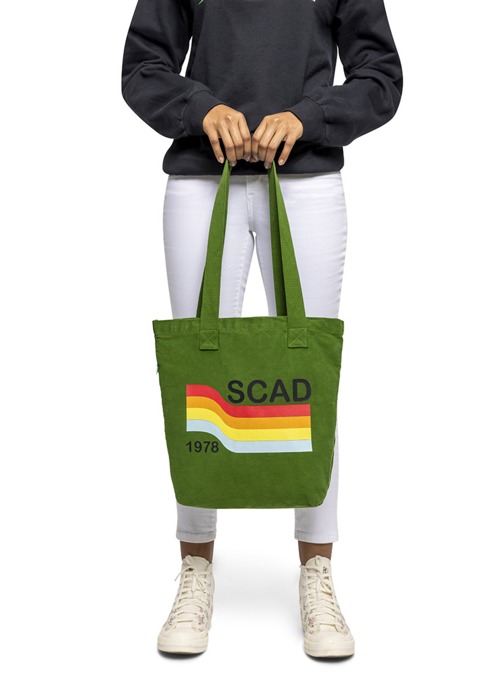 SCAD SCAD 70’s Wave, Kelly Green, Canvas Tote
