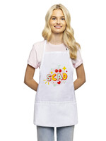 SCAD Cherry White Bib Adjustable Apron (3 Pockets)