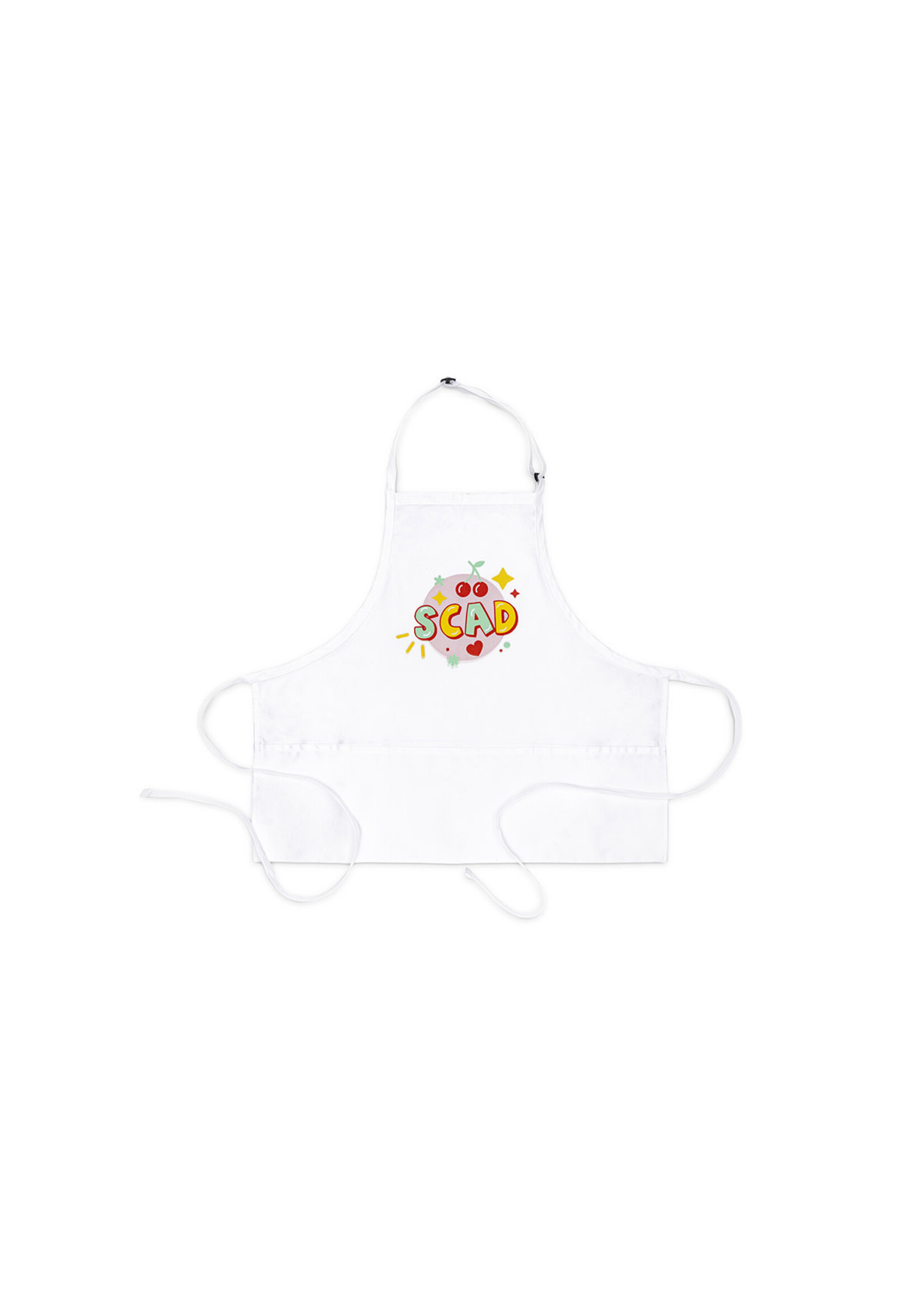 SCAD Cherry White Bib Adjustable Apron (3 Pockets)