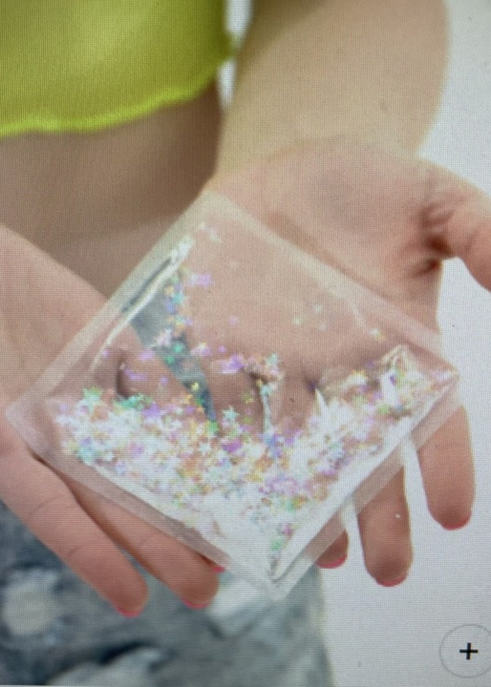 Mariah Hodges Liquid Glitter Sparkle Square Transparent Rainbow