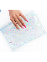 Mariah Hodges Liquid Glitter Zip Clutch Transparent Rainbow