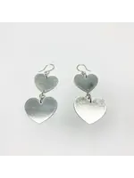 Jennifer Cervelli Jen Cerevlli Double Heart Silhouette Earrings, Silver