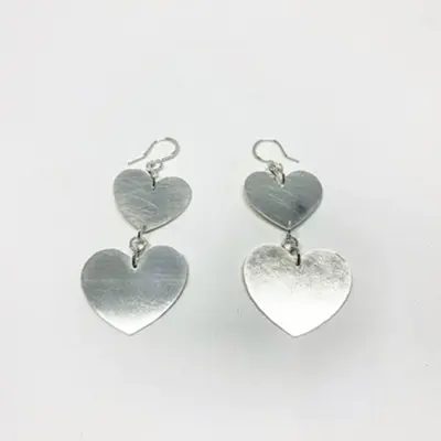 Jennifer Cervelli Jen Cerevlli Double Heart Silhouette Earrings