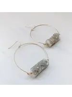 Mary Elizabeth Pulk M Liz - Druzy Wire Hoops - 14k Gold Filled