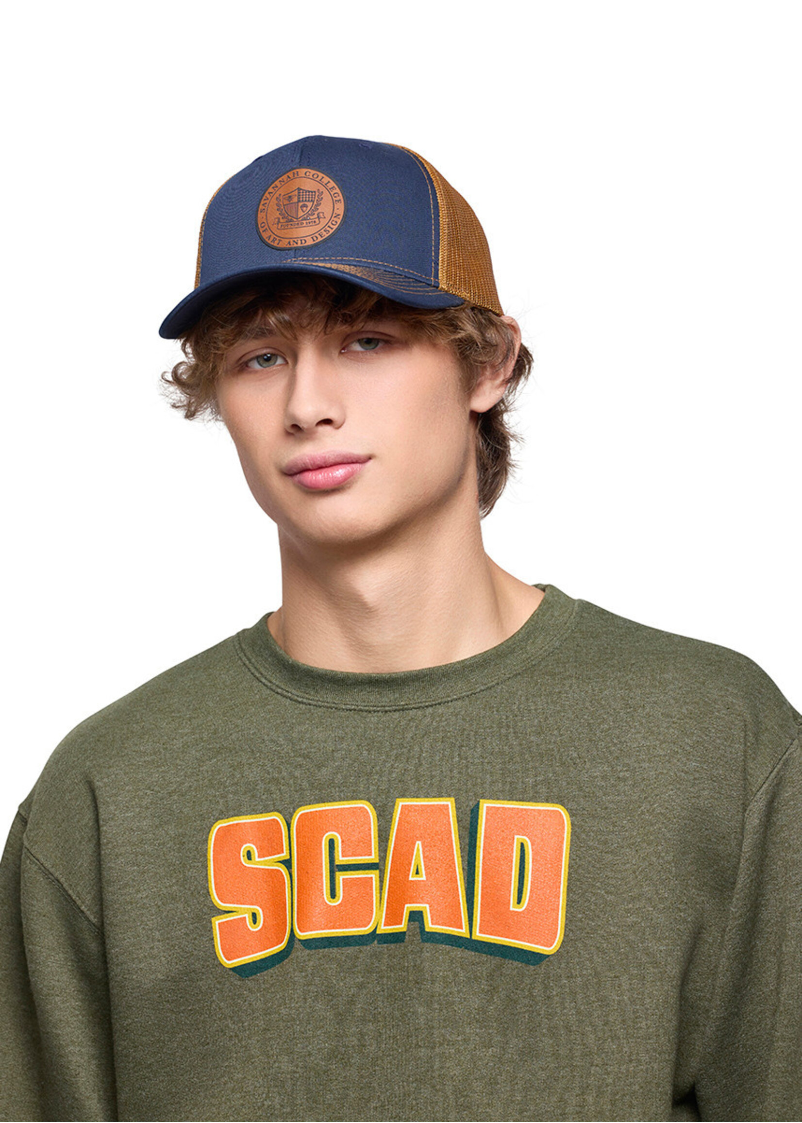 SCAD SCAD Crest Navy/Caramel Snapback Trucker Cap