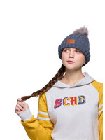 SCAD SCAD Knit Beanie with Pom Pom, Gray