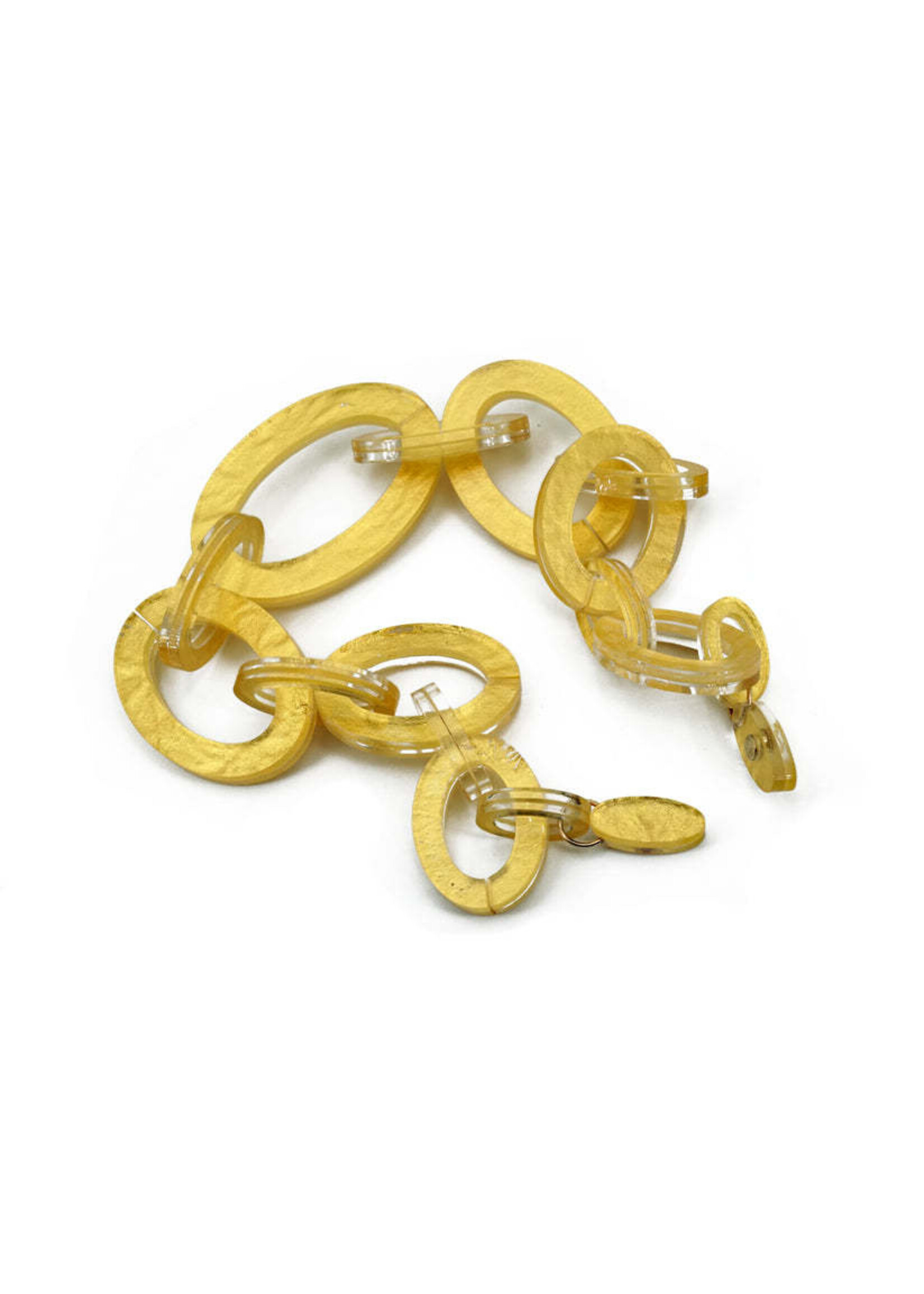 Acrylic and Gold Oval Link Chain