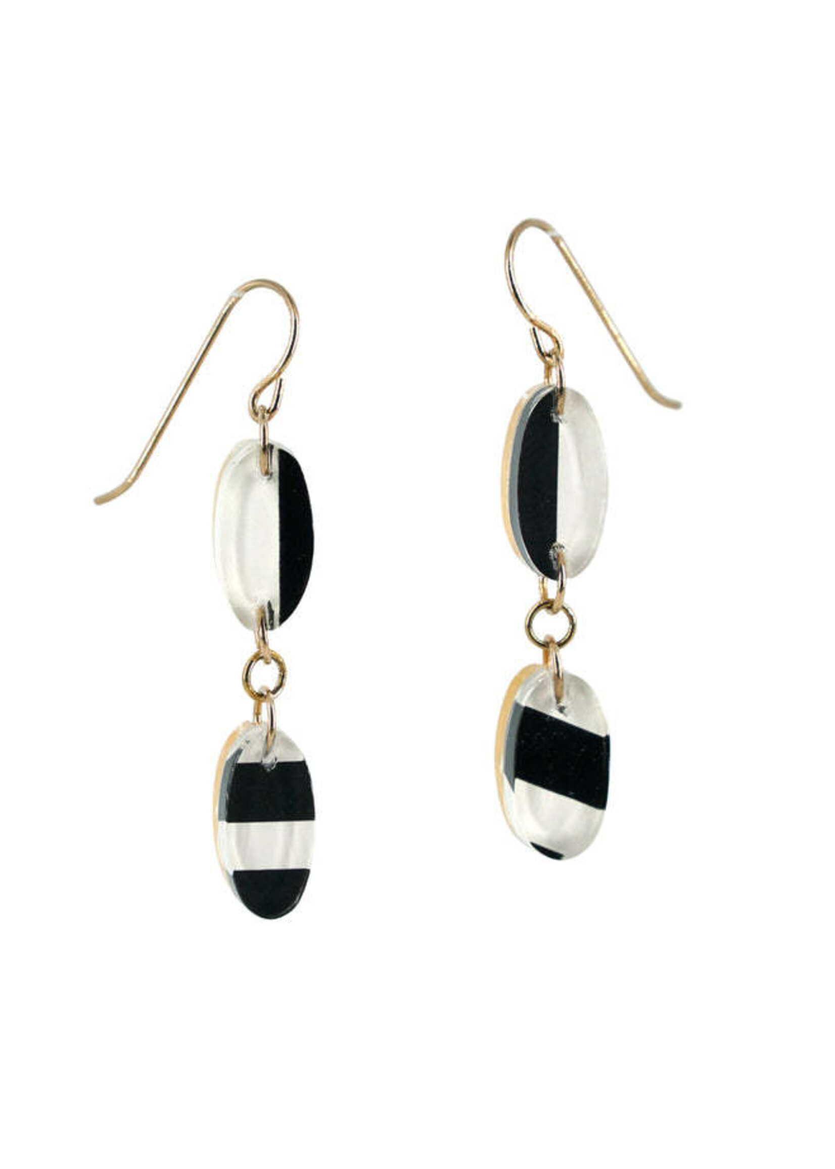 Op Art and Gold Reversible 2 Tier Drops