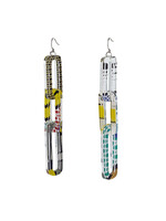 Pop Art Rectangle Chain Link Earrings