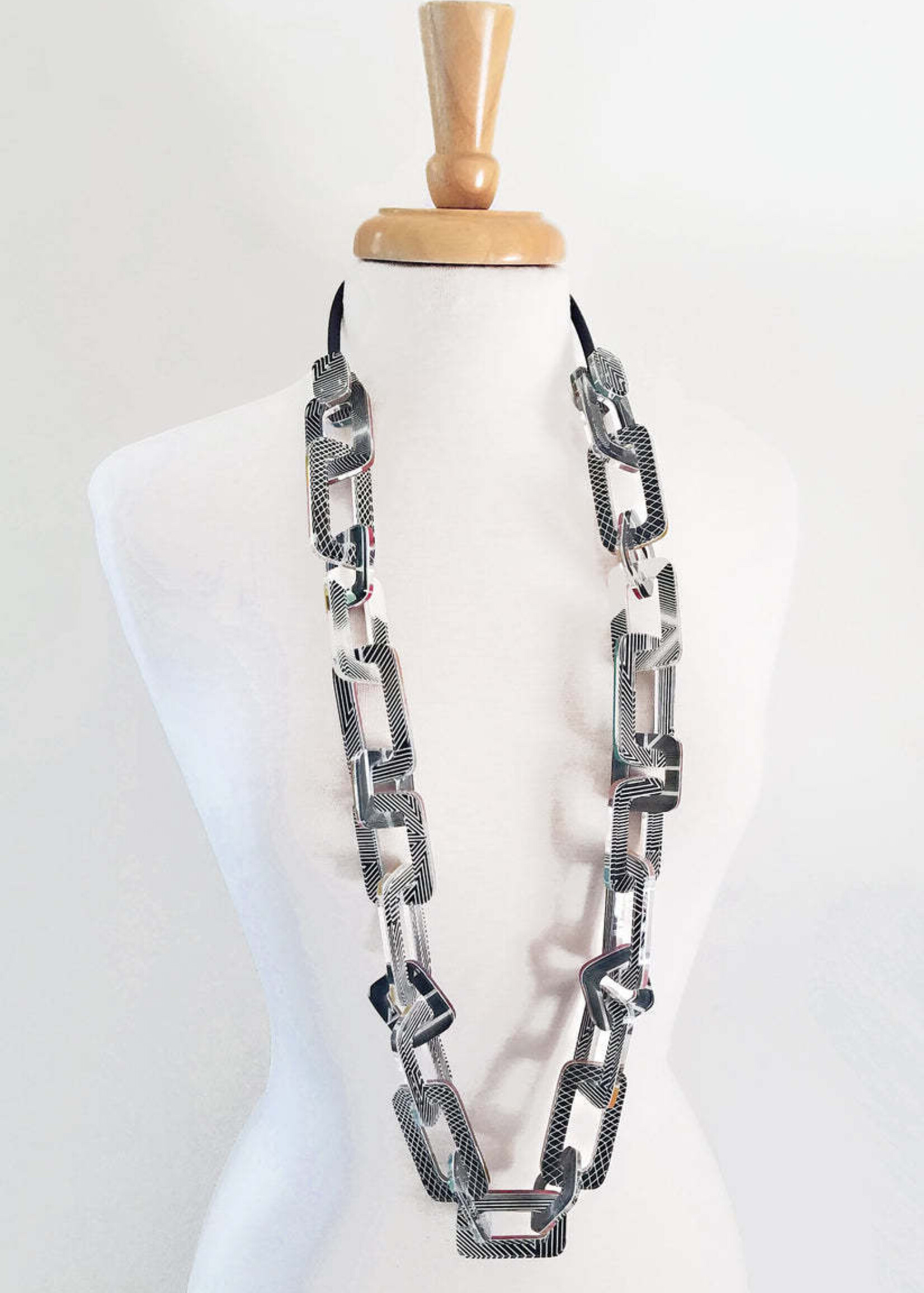 Reversible Square Link Double Chain Necklace