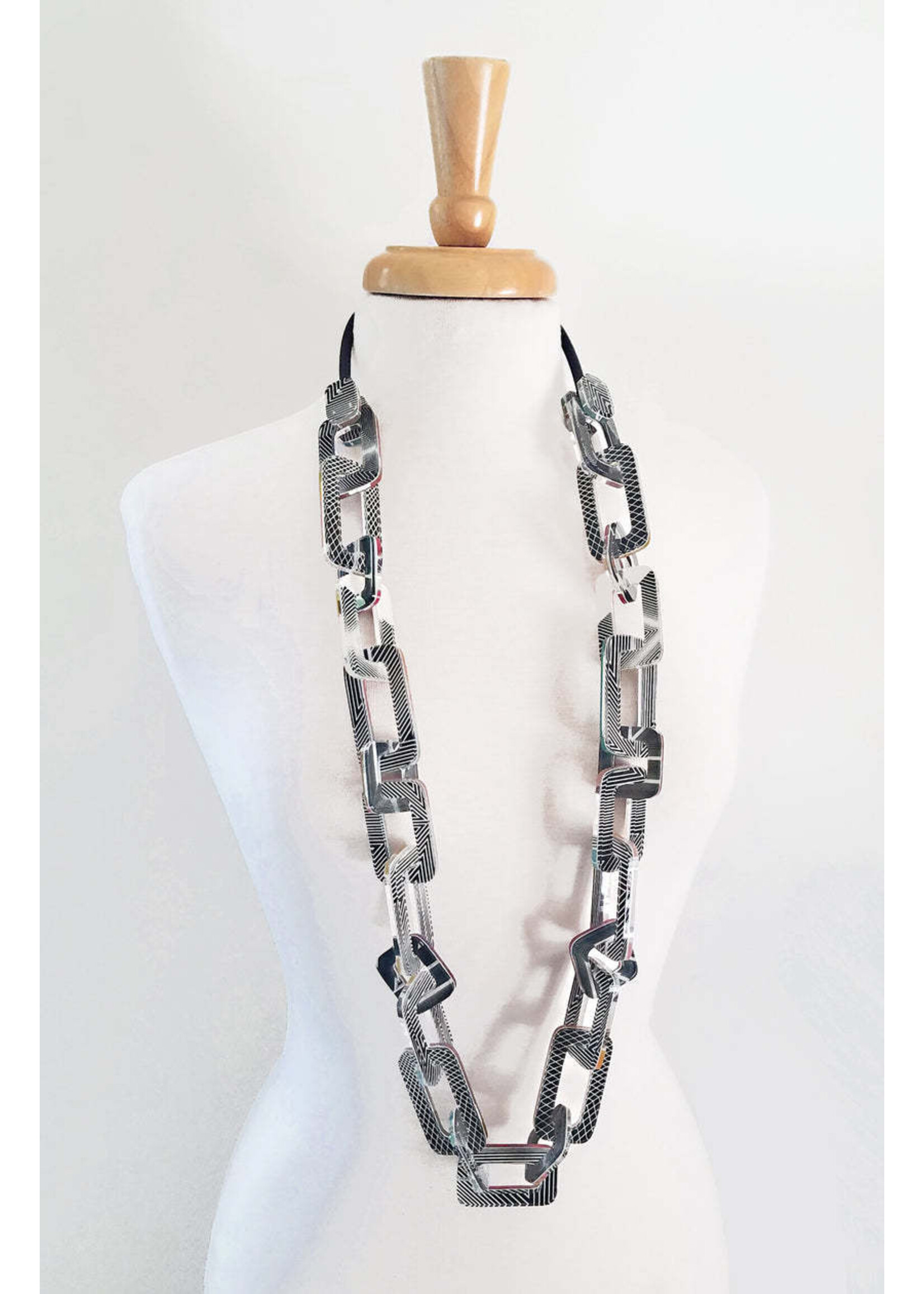 Reversible Square Link Double Chain Necklace