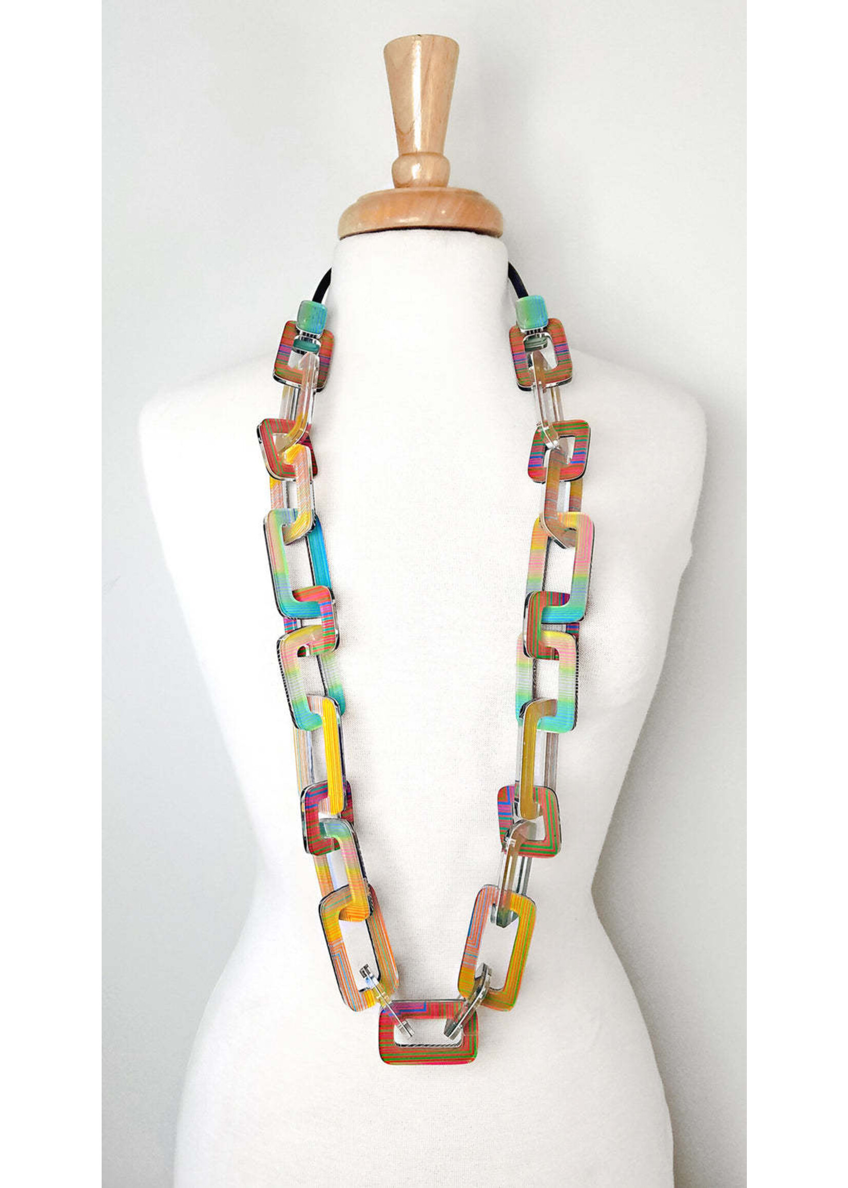 Reversible Square Link Double Chain Necklace