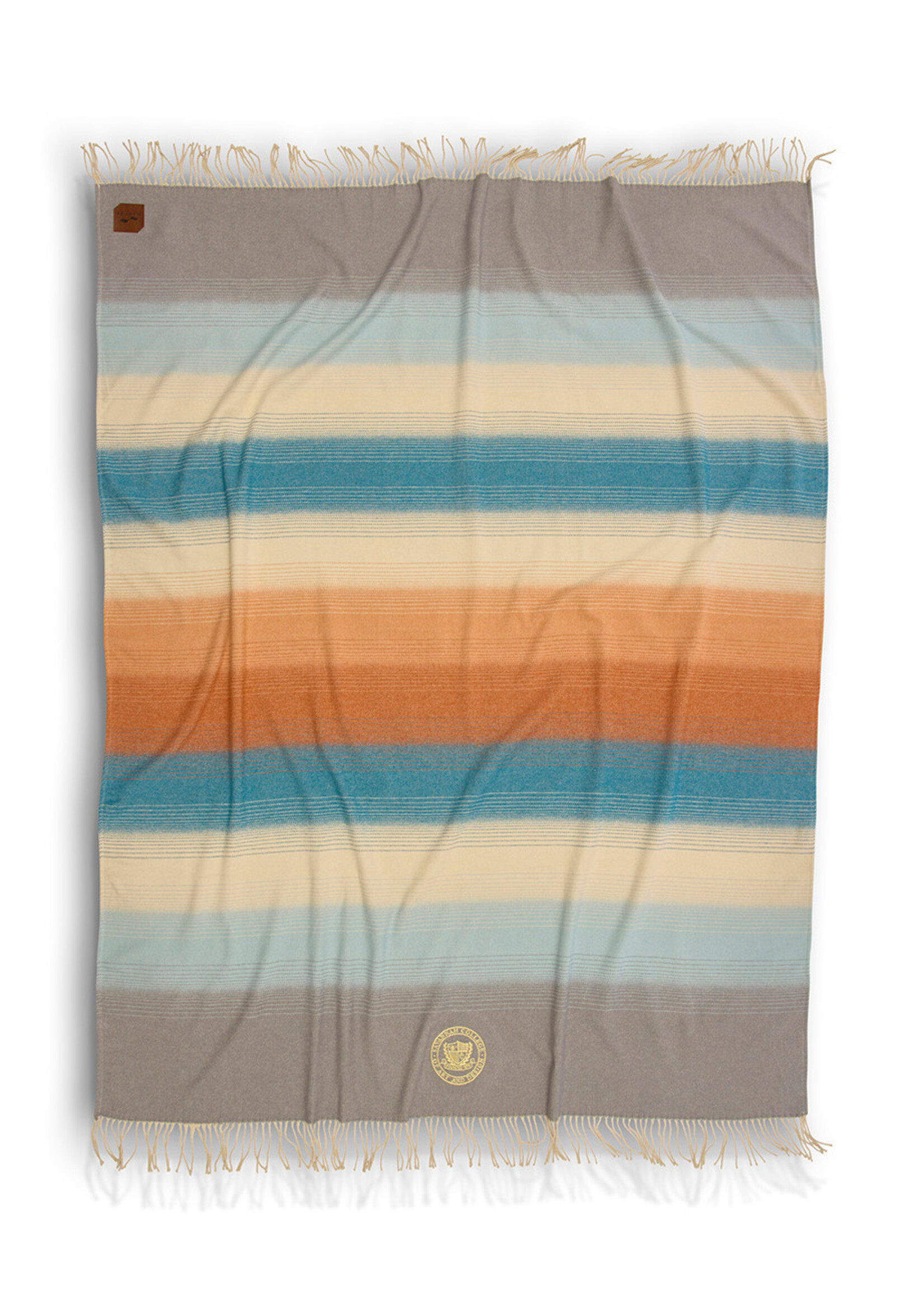SCAD SCAD CrestGrey/Blue/Orange Brushed Cotton Throw Blanket