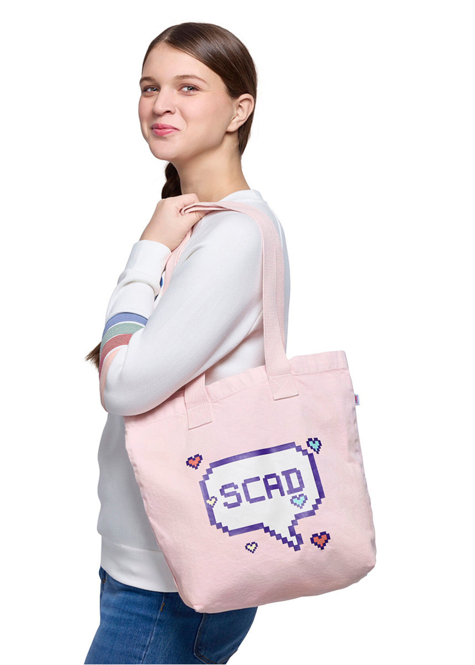 SCAD SCAD 8 Bit Bubble Pink Canvas Tote