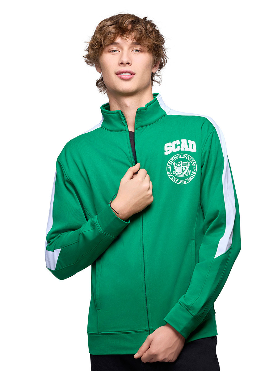 SCAD Crest Adult Track Jacket, Kelly Green | shopSCAD