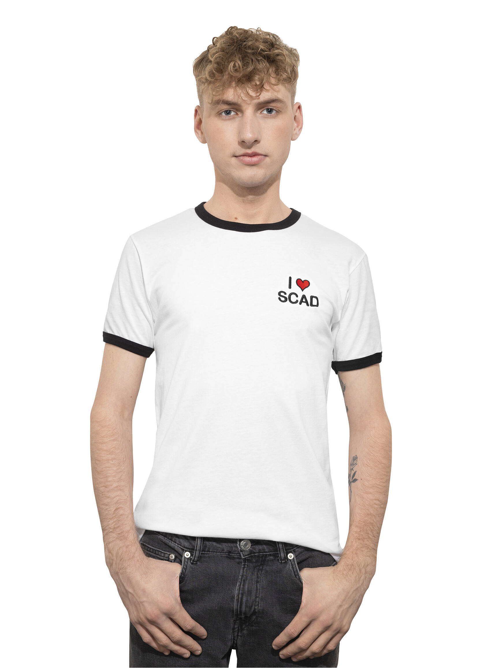 SCAD I Love SCAD Embroidered Ringer T-Shirt