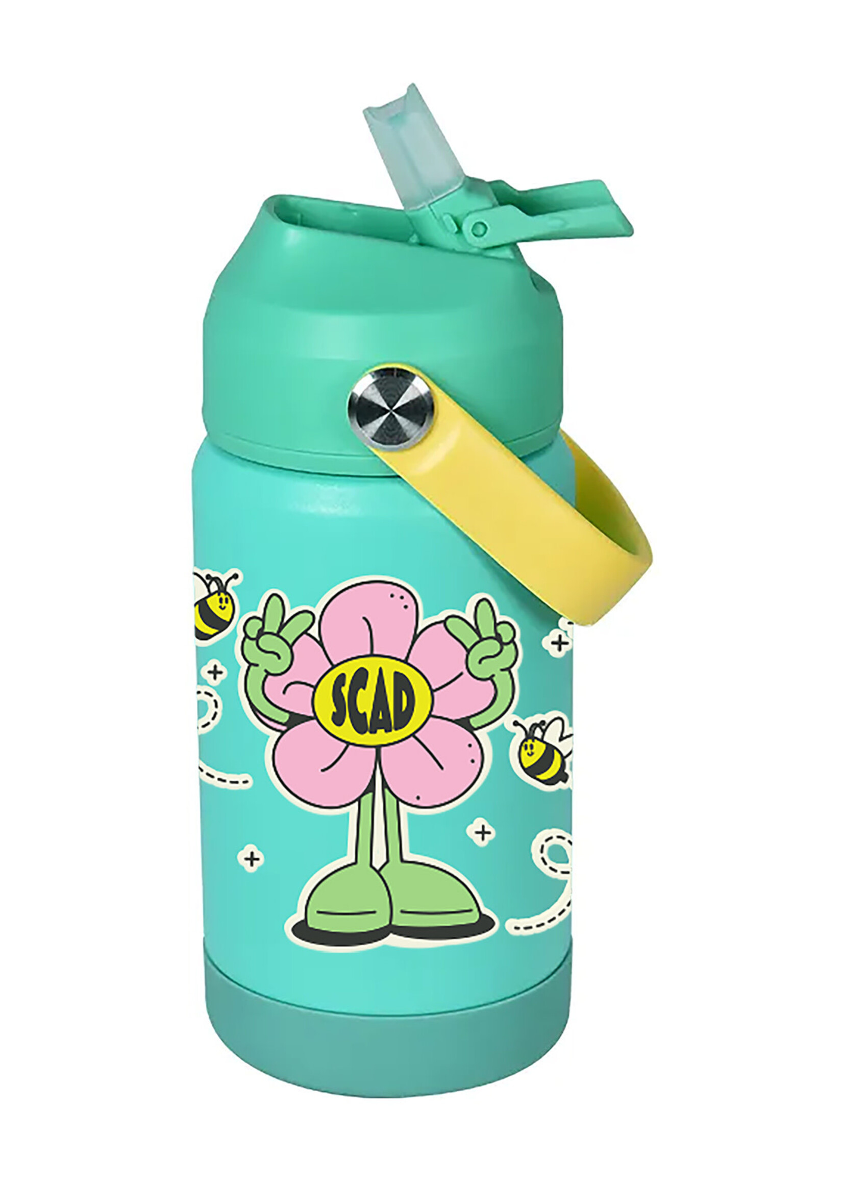 SCAD SCAD Flower Power Teal Kids Water Bottle