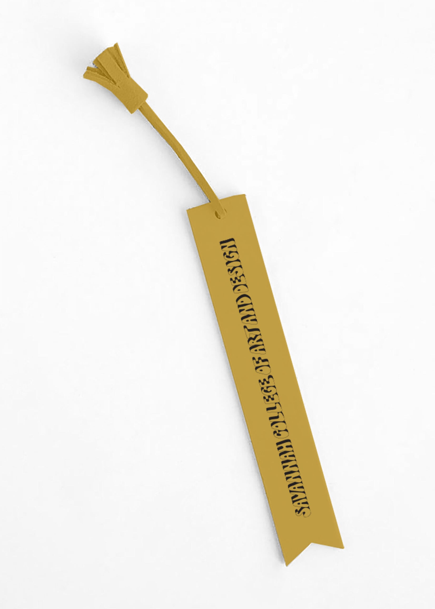 SCAD Grunge Block, Yellow Vegan Leather Bookmark - 7 in.