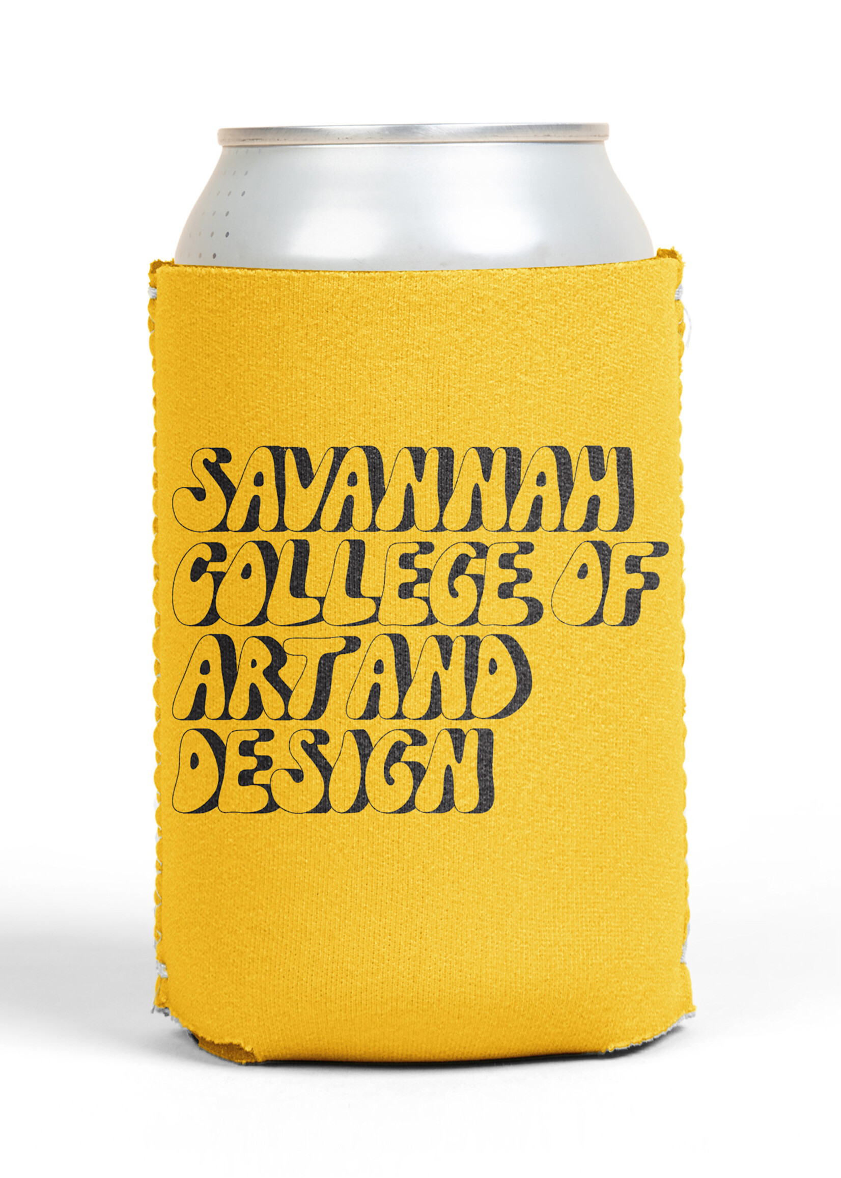 SCAD Grunge Block, Yellow Drink Koozie