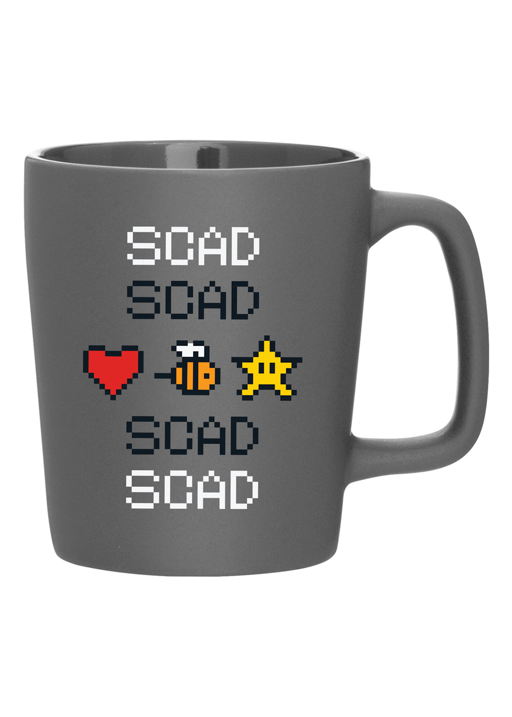SCAD 8-Bit Icons, Ceramic Mug, Gray - 12 oz.