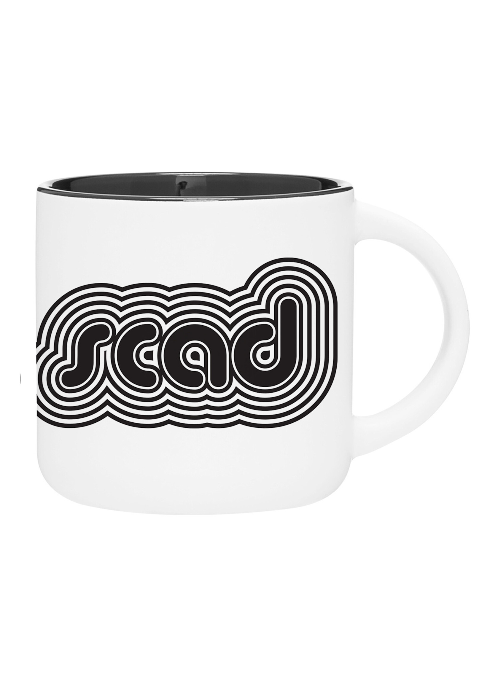 SCAD Retro Ripple, White/Black Mug Ceramic - 14 oz.