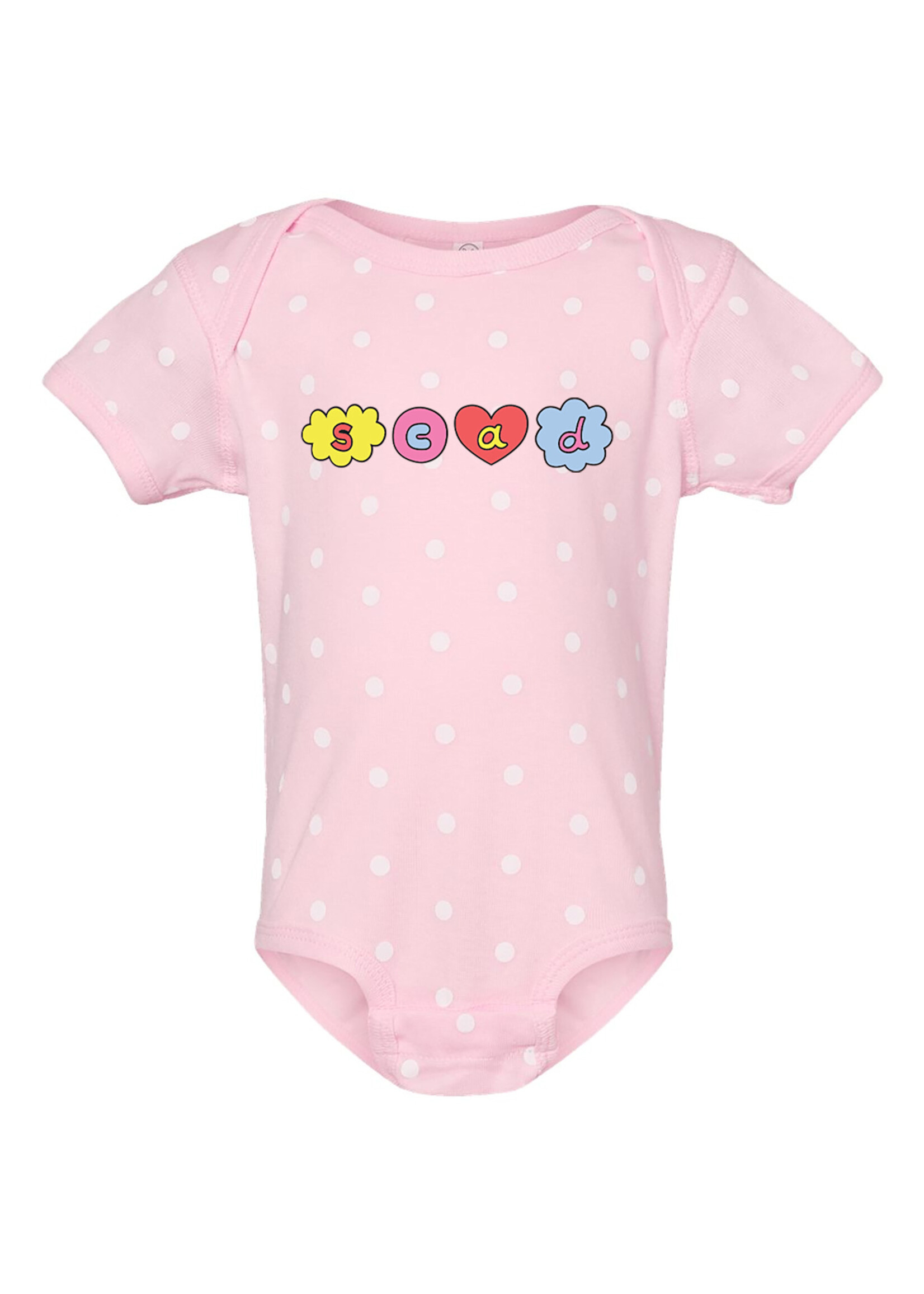 SCAD Charm, Pink/White Dot Onesie Bodysuit