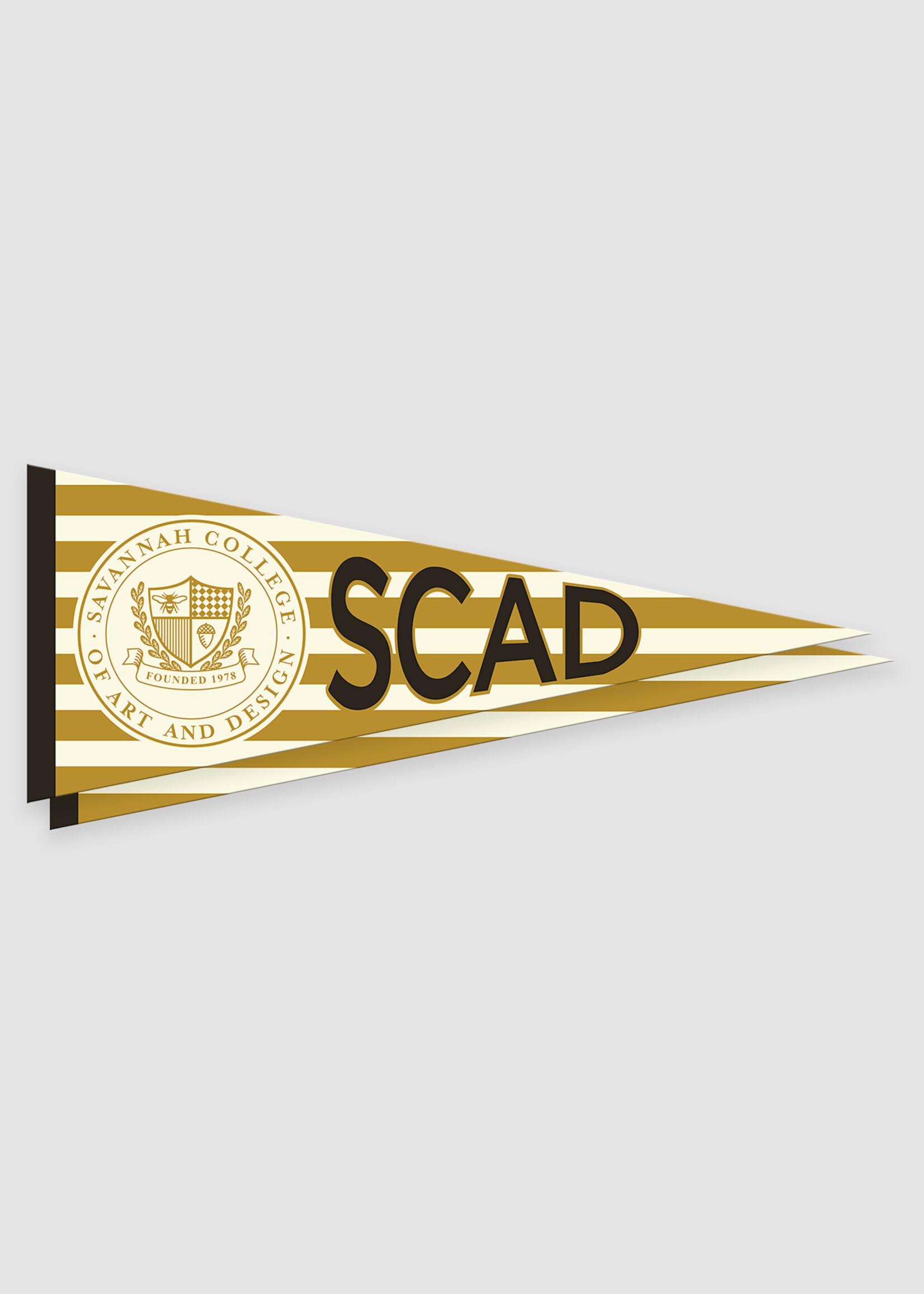 SCAD SCAD Crest Yellow Stripe Large Pennant